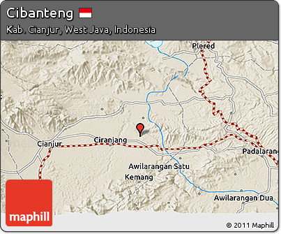 Shaded Relief 3D Map of Cibanteng