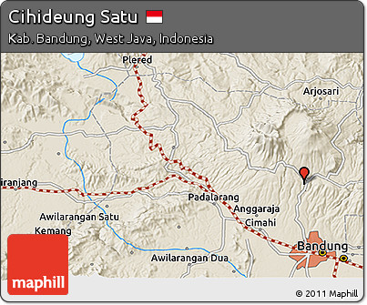 Shaded Relief 3D Map of Cihideung Satu