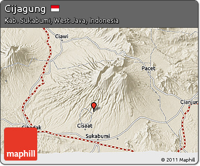Shaded Relief 3D Map of Cijagung
