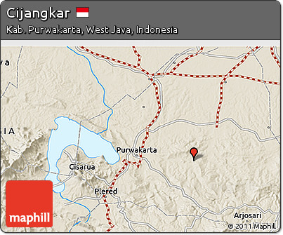 Shaded Relief 3D Map of Cijangkar