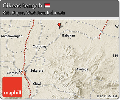Shaded Relief 3D Map of Cikeas Tengah