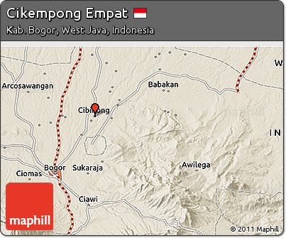 Shaded Relief 3D Map of Cikempong Empat