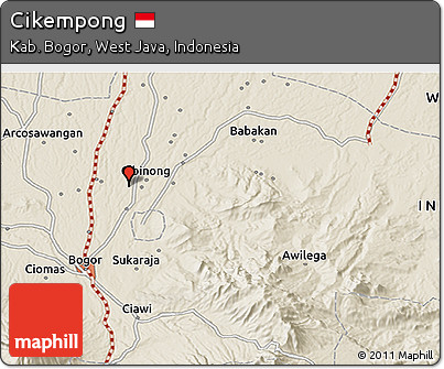 Shaded Relief 3D Map of Cikempong