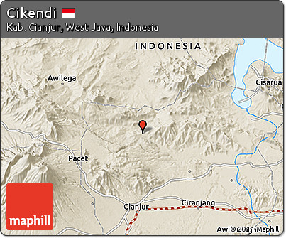 Shaded Relief 3D Map of Cikendi