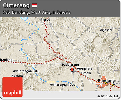 Shaded Relief 3D Map of Cimerang