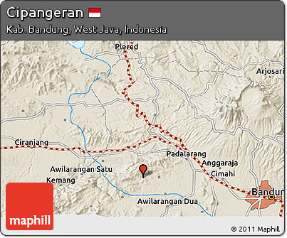 Shaded Relief 3D Map of Cipangeran