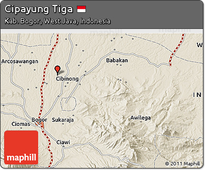 Shaded Relief 3D Map of Cipayung Tiga
