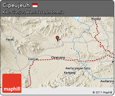 Shaded Relief 3D Map of Cipeujeuh
