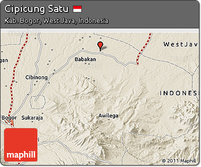 Shaded Relief 3D Map of Cipicung Satu