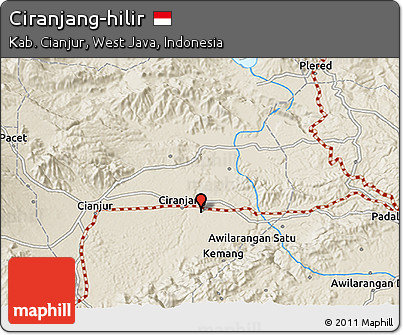 Shaded Relief 3D Map of Ciranjang-hilir