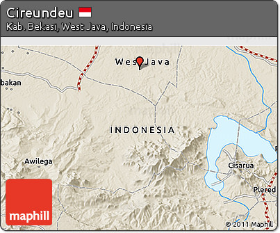 Shaded Relief 3D Map of Cireundeu