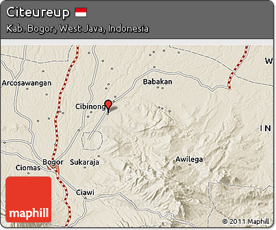 Shaded Relief 3D Map of Citeureup