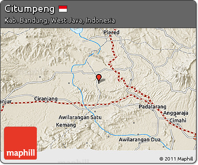 Shaded Relief 3D Map of Citumpeng