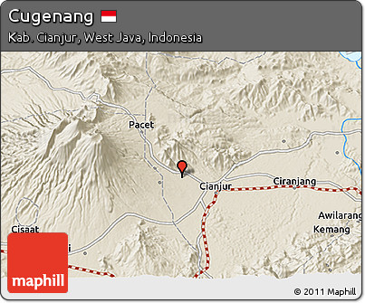 Shaded Relief 3D Map of Cugenang