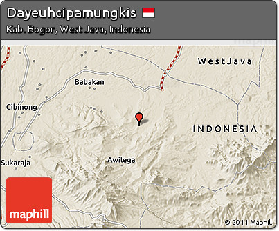 Shaded Relief 3D Map of Dayeuhcipamungkis