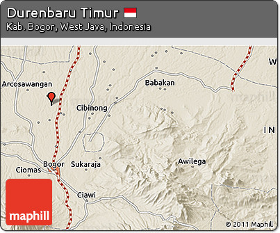 Shaded Relief 3D Map of Durenbaru Timur