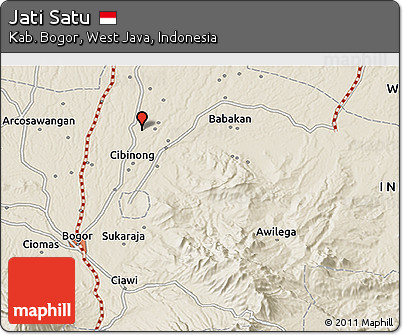 Shaded Relief 3D Map of Jati Satu