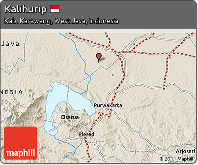 Shaded Relief 3D Map of Kalihurip