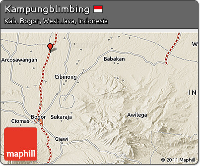 Shaded Relief 3D Map of Kampungblimbing