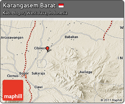 Shaded Relief 3D Map of Karangasem Barat