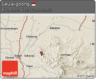 Shaded Relief 3D Map of Leuwigoong