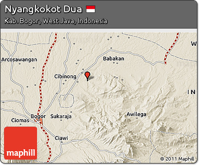 Shaded Relief 3D Map of Nyangkokot Dua