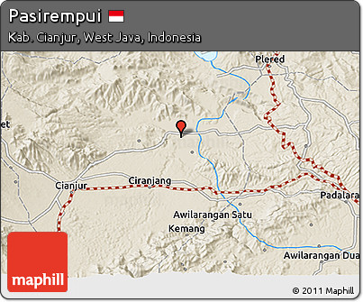 Shaded Relief 3D Map of Pasirempui