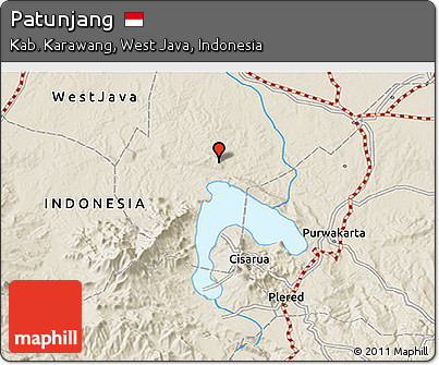 Shaded Relief 3D Map of Patunjang