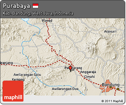 Shaded Relief 3D Map of Purabaya