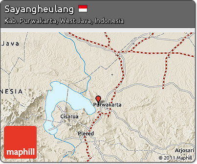 Shaded Relief 3D Map of Sayangheulang