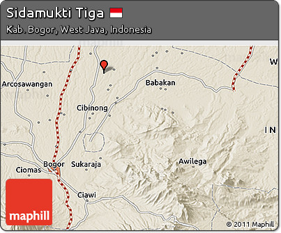 Shaded Relief 3D Map of Sidamukti Tiga