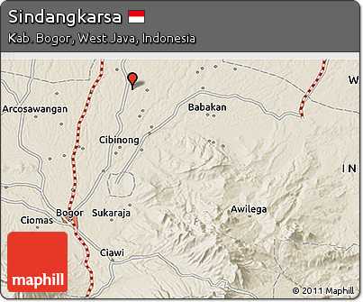 Shaded Relief 3D Map of Sindangkarsa