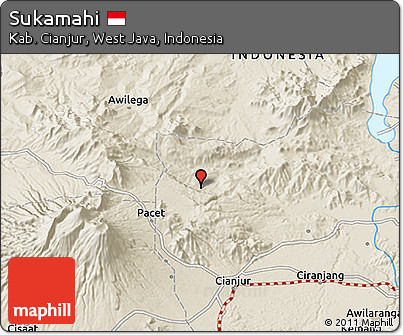 Shaded Relief 3D Map of Sukamahi