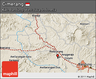 Shaded Relief 3D Map of Cimerang