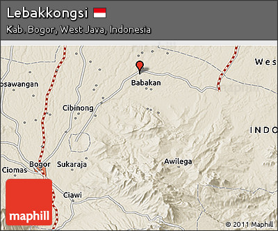 Shaded Relief 3D Map of Lebakkongsi