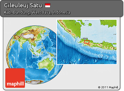 Physical Location Map of Cileuleuj Satu