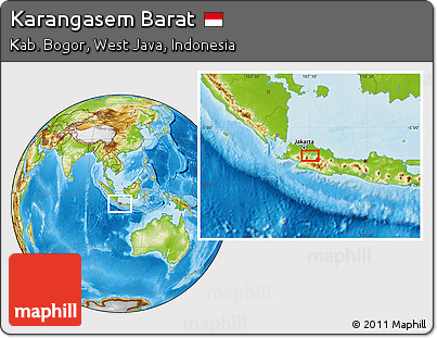 Physical Location Map of Karangasem Barat