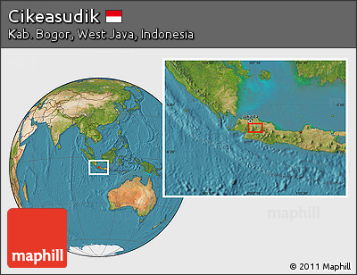 Satellite Location Map of Cikeasudik