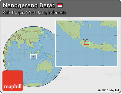 Savanna Style Location Map of Nanggerang Barat