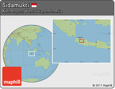 Savanna Style Location Map of Sidamukti