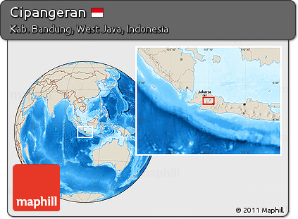 Shaded Relief Location Map of Cipangeran