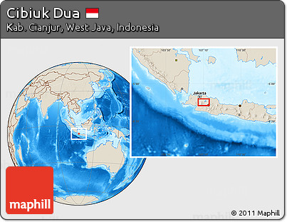 Shaded Relief Location Map of Cibiuk Dua