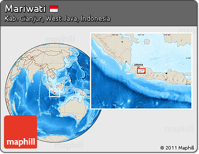 Shaded Relief Location Map of Mariwati