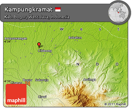 Physical Map of Kampungkramat