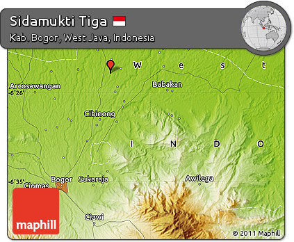 Physical Map of Sidamukti Tiga