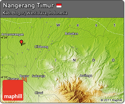 Physical Map of Nangerang Timur