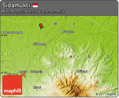 Physical Map of Sidamukti