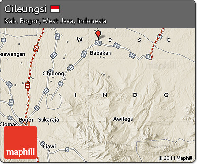 Shaded Relief Map of Cileungsi