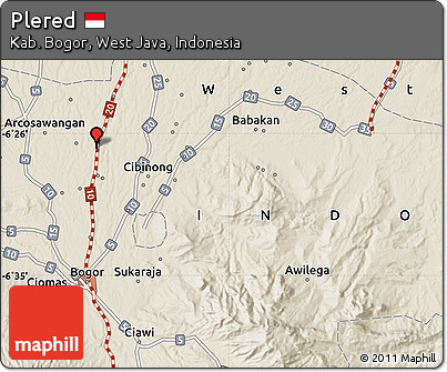 Shaded Relief Map of Plered