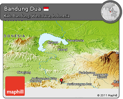 Physical Panoramic Map of Bandung Dua
